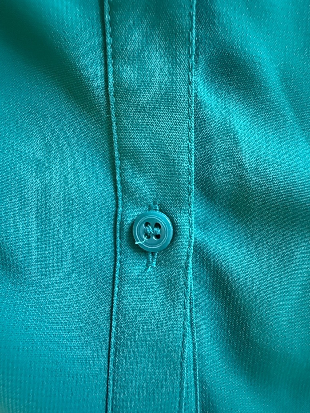 Covington NWT Women’s 20W 3/4 Notched Sleeve Teal Button-Front Blouse - Picture 11 of 12